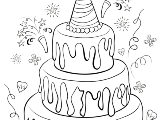 dessin g&acirc;teau d'anniversaire