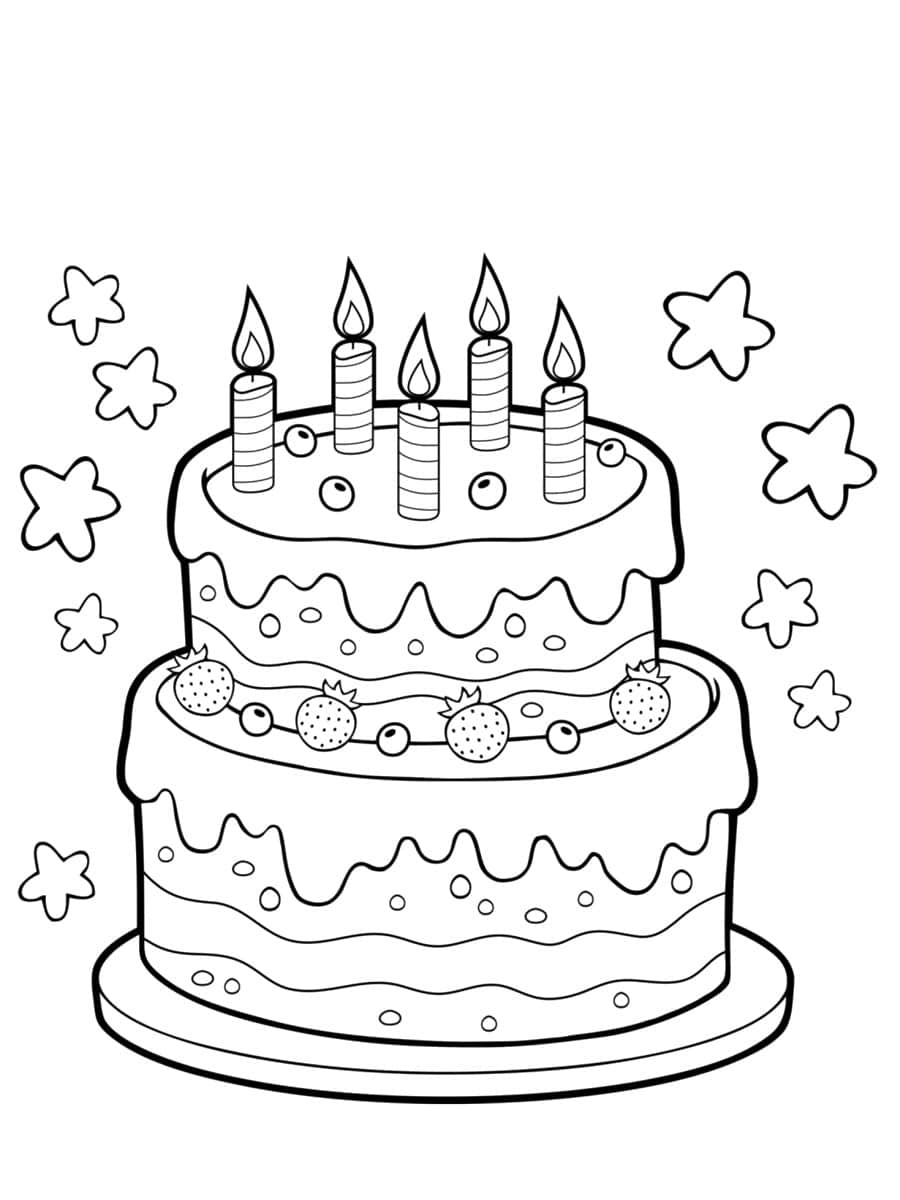 anniversaire coloriage gâteau