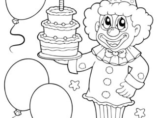 coloriage clown anniversaire