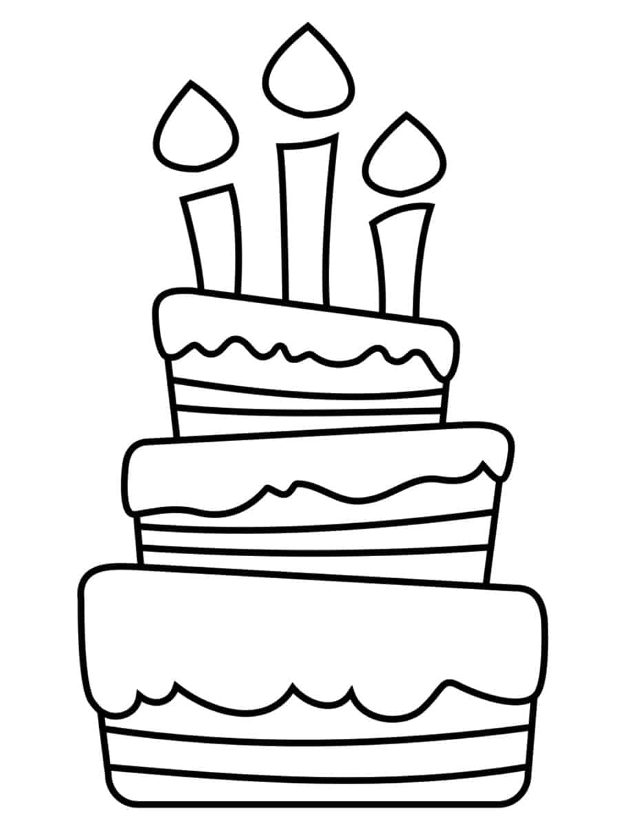 coloriage gâteau d'anniversaire facile