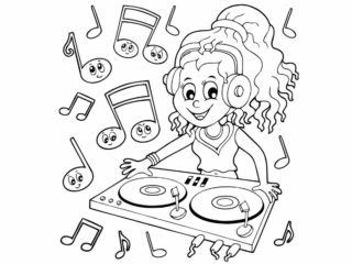 coloriage musique anniversaire