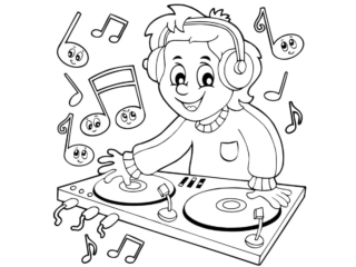 coloriage musique anniversaire