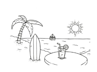 coloriage plage