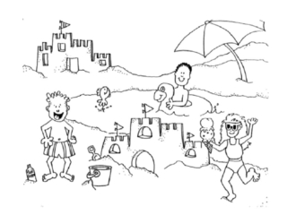 coloriage plage