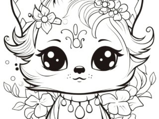 coloriage kawaii chat