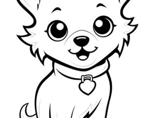coloriage kawaii chien