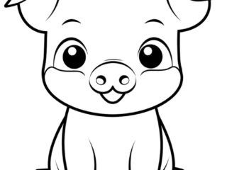 coloriage kawaii cochon