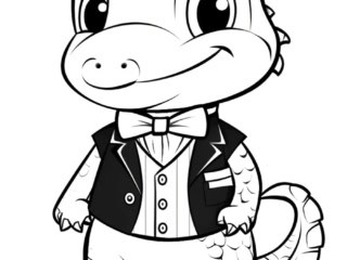coloriage kawaii crocodile