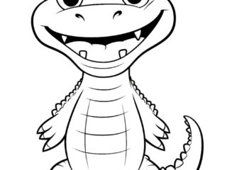 coloriage kawaii crocodile