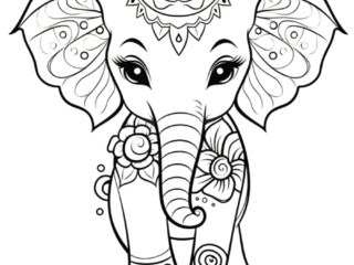 coloriage kawaii éléphant