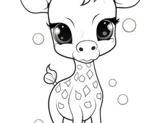 coloriage kawaii girafe