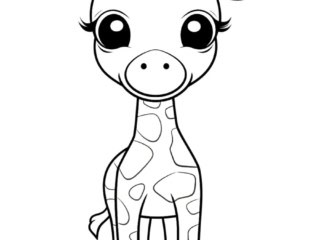 coloriage kawaii girafe