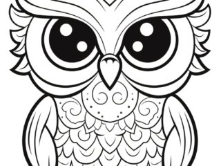 coloriage kawaii hibou