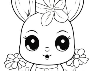 coloriage kawaii lapin