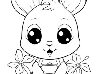 coloriage kawaii lapin