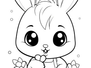 coloriage kawaii lapin