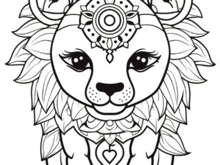 coloriage kawaii lion