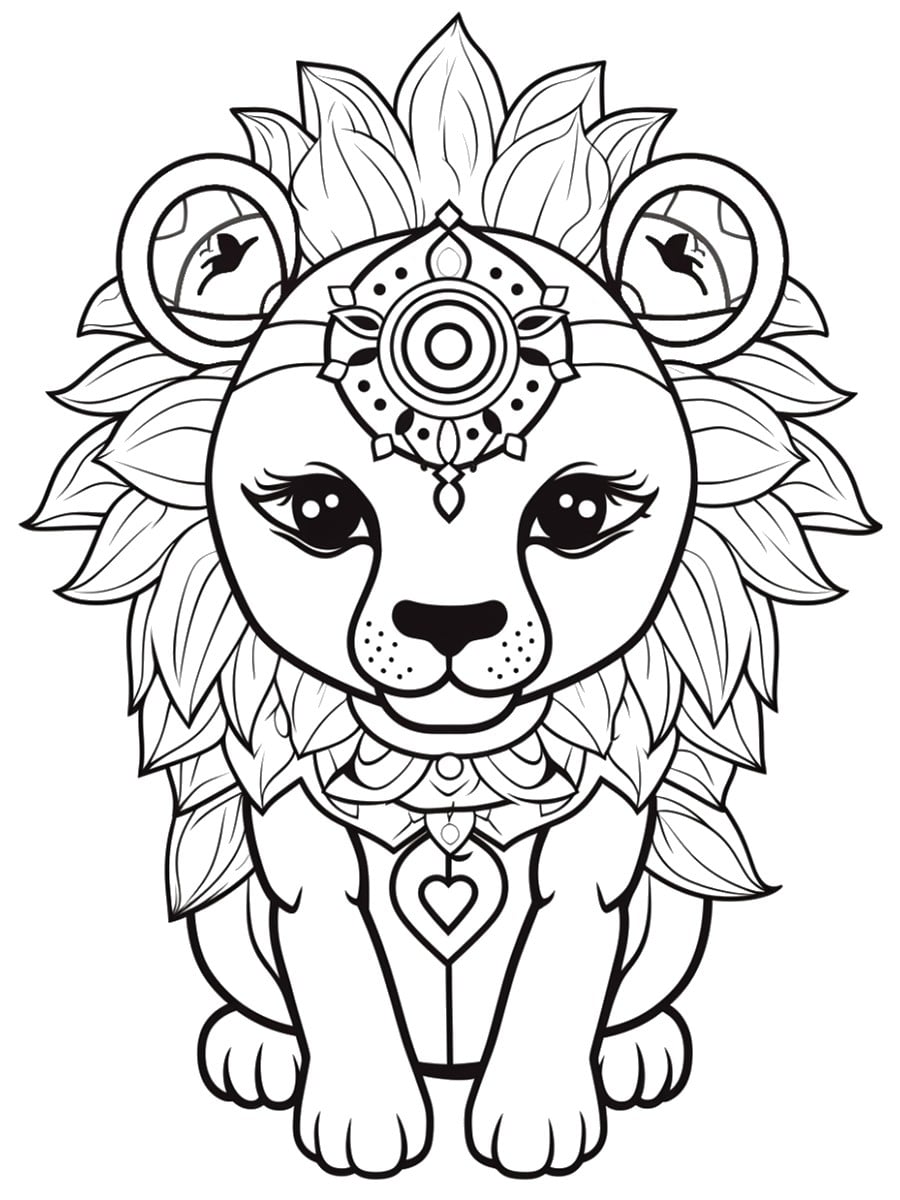 coloriage kawaii lion