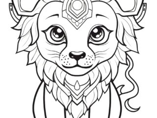 coloriage kawaii lion