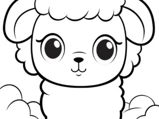 coloriage kawaii mouton