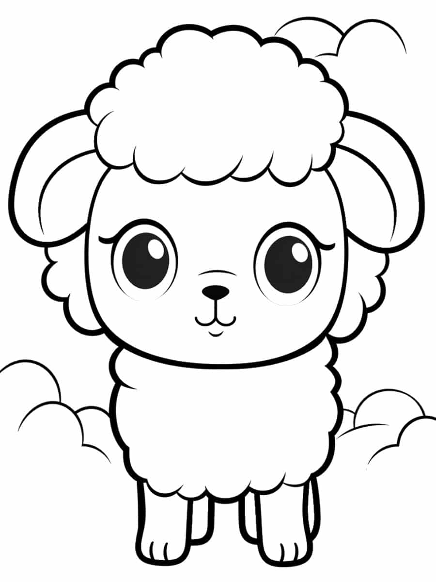 coloriage kawaii mouton