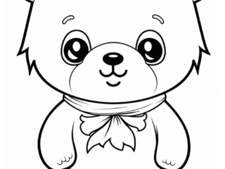 coloriage kawaii ourson