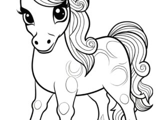 coloriage kawaii cheval