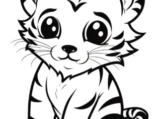 coloriage kawaii tigre
