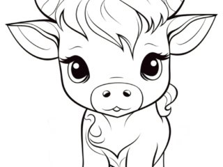 coloriage kawaii vache