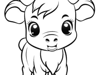 coloriage kawaii taureau