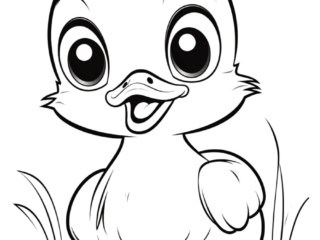 coloriage kawaii canard