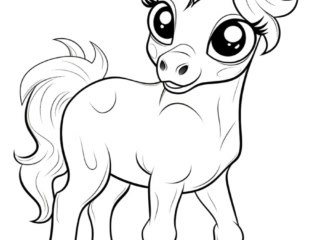 dessin kawaii cheval