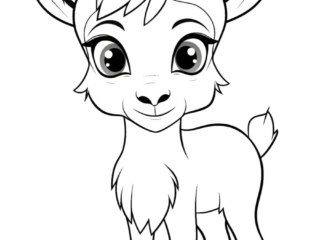 coloriage kawaii chèvre