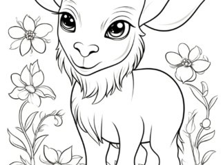coloriage kawaii bouc
