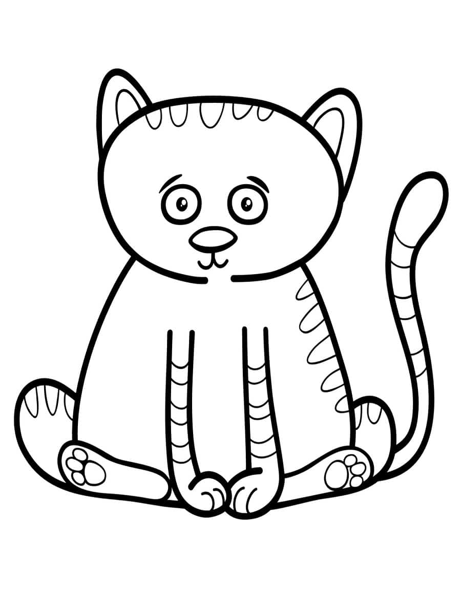 coloriage chat assis