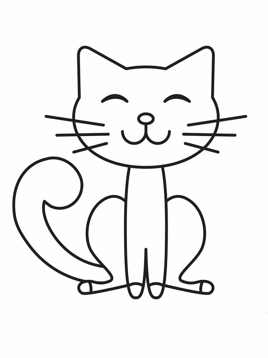 Coloriage chat facile maternelle 2 ans 