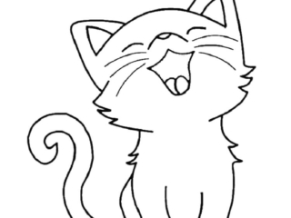 coloriage chat qui miaule