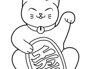 coloriage chat chinois