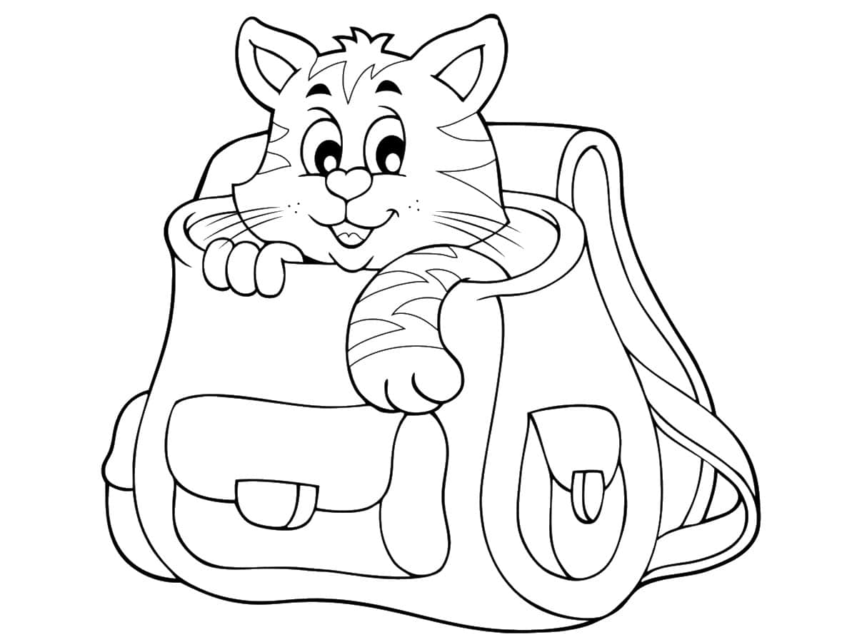 coloriage chat sac