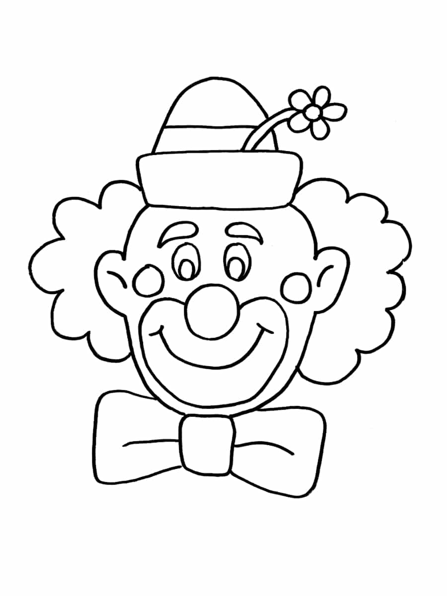 Coloriage Clown avec modèle couleur - Cirque - Un Anniversaire en Or