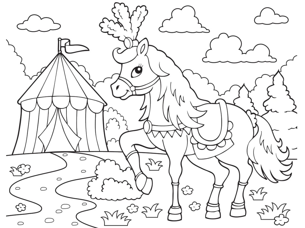 coloriage cheval de cirque