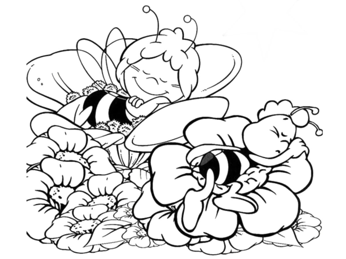 coloriage maya l'abeille et willy