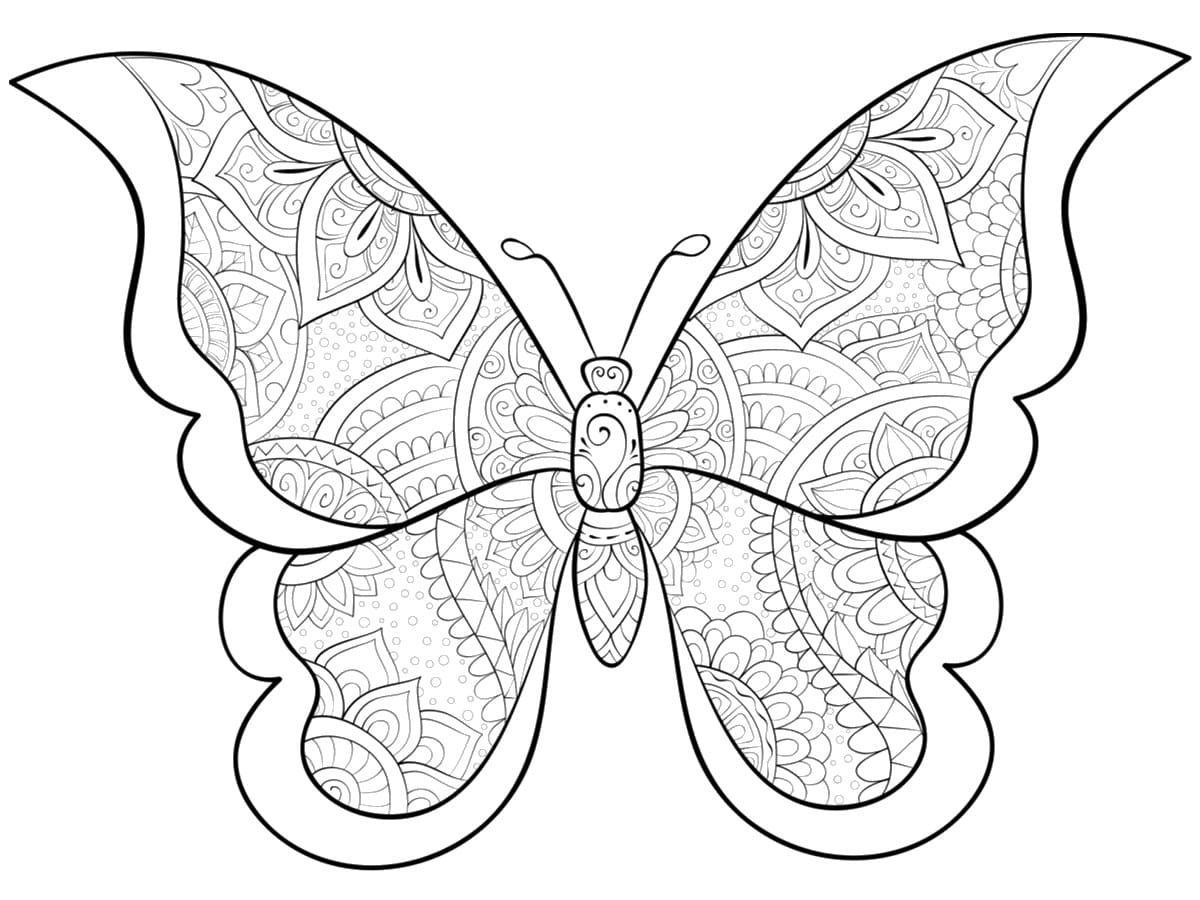 coloriage papillon mandala