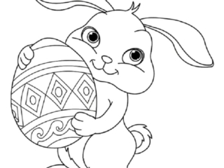 coloriage lapin de p&acirc;ques mignon