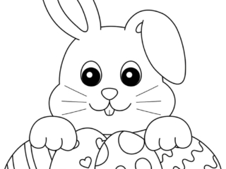 coloriage lapin de p&acirc;ques