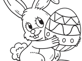 coloriage lapin p&acirc;ques