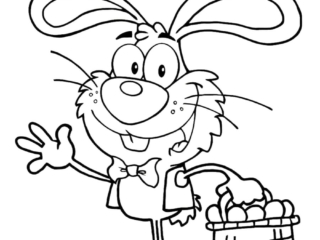 coloriage lapin de p&acirc;ques