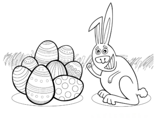 coloriage lapin de p&acirc;ques