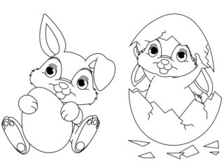 coloriage lapins de p&acirc;ques