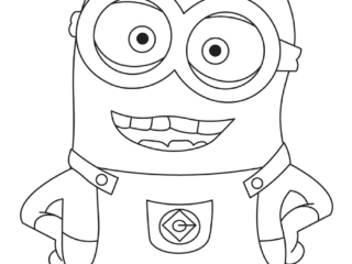 coloriage minion souriant